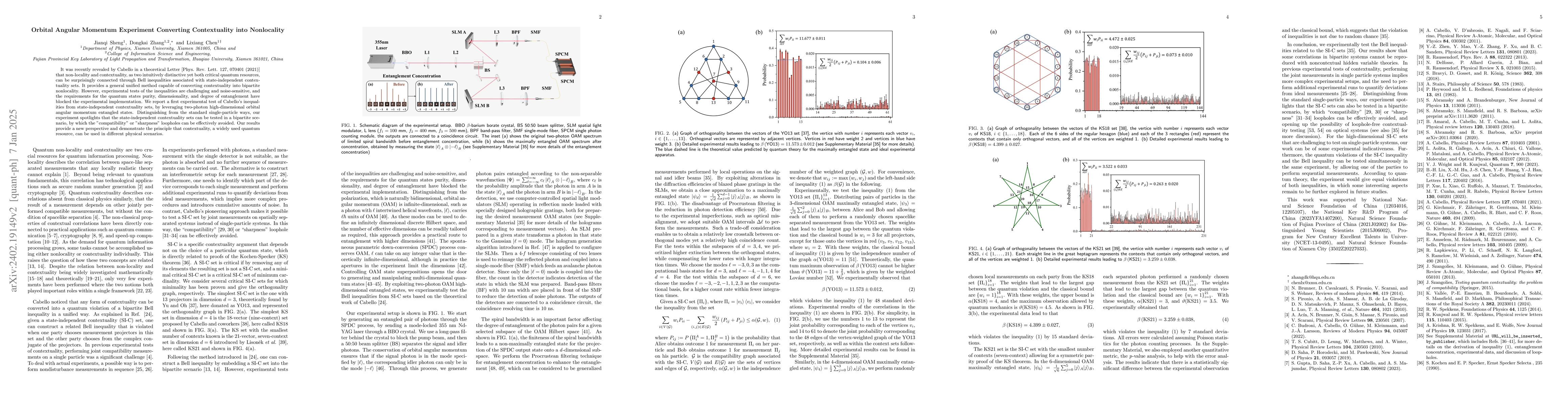Thumbnail for Experimental Test of Quantum Nonlocality from Contextuality