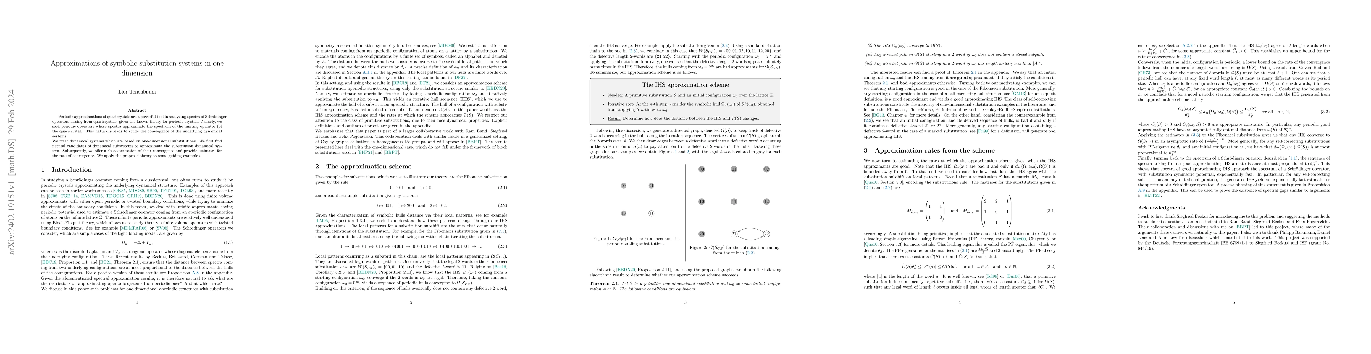 Thumbnail for Approximations of symbolic substitution systems in one dimension