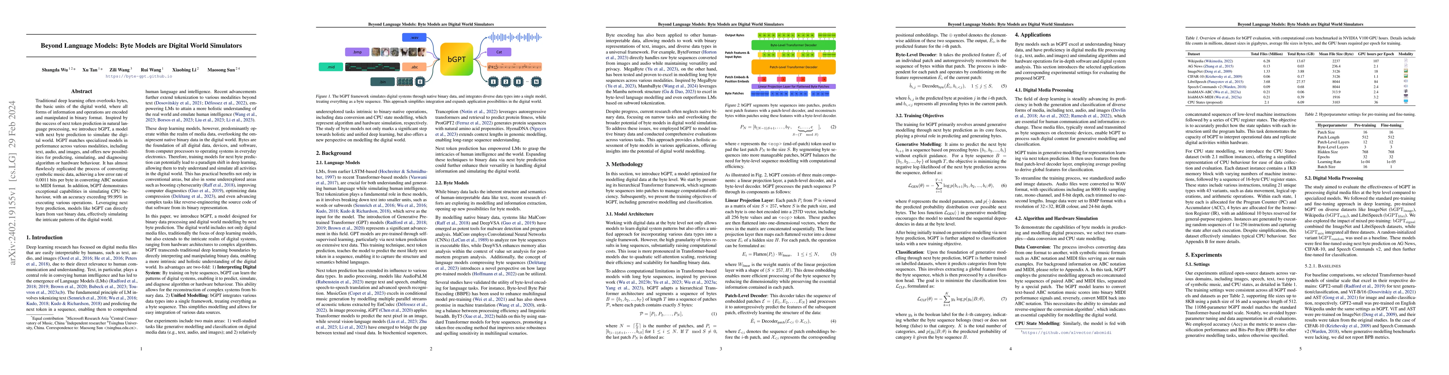 Thumbnail for Beyond Language Models: Byte Models are Digital World Simulators