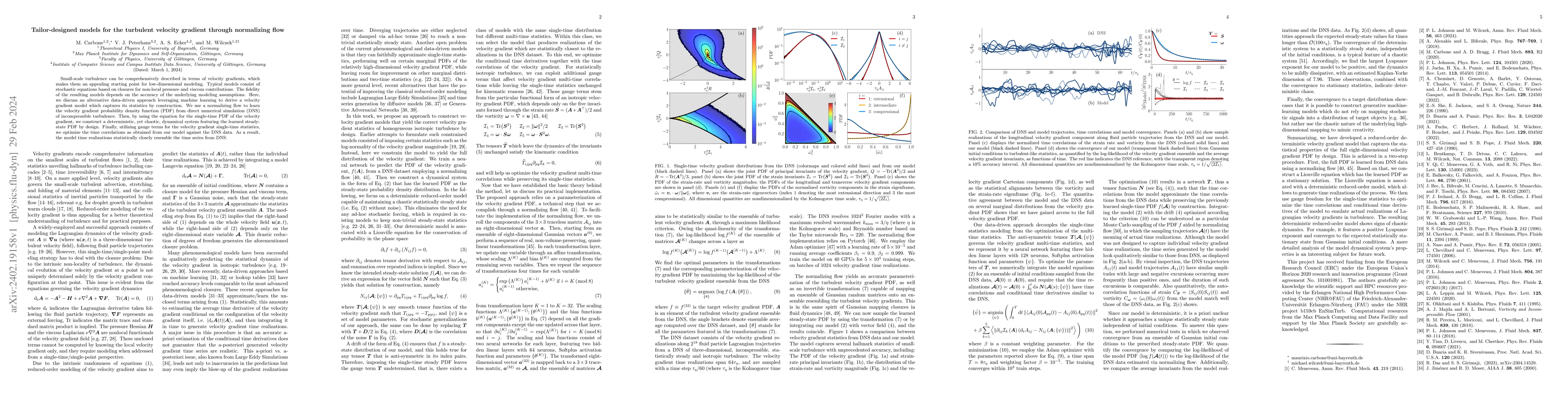 Thumbnail for Tailor-designed models for the turbulent velocity gradient through
  normalizing flow