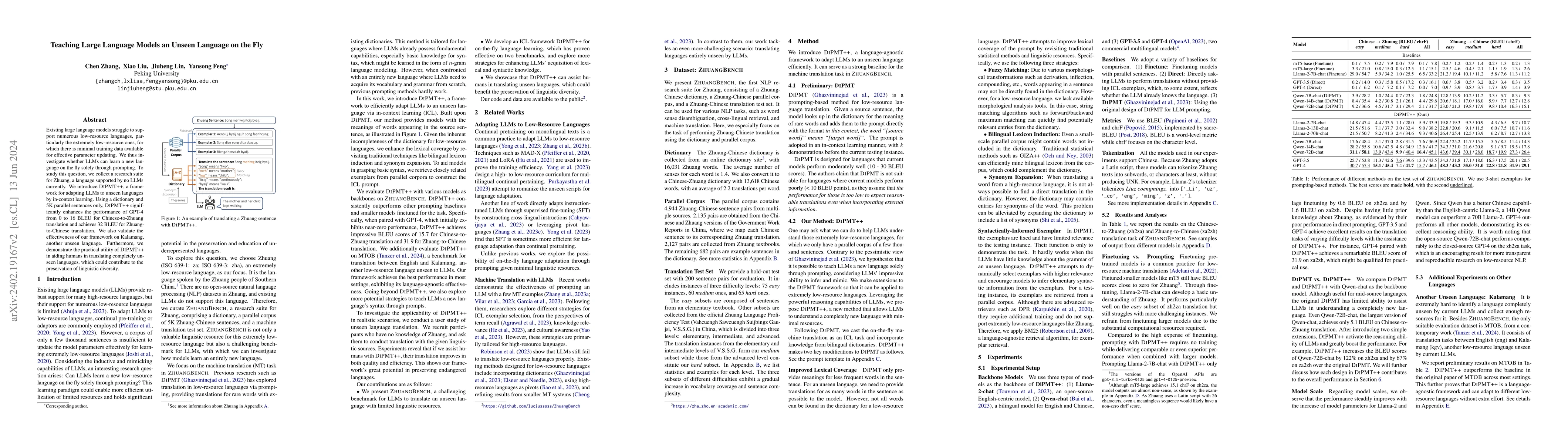 Thumbnail for Teaching Large Language Models an Unseen Language on the Fly