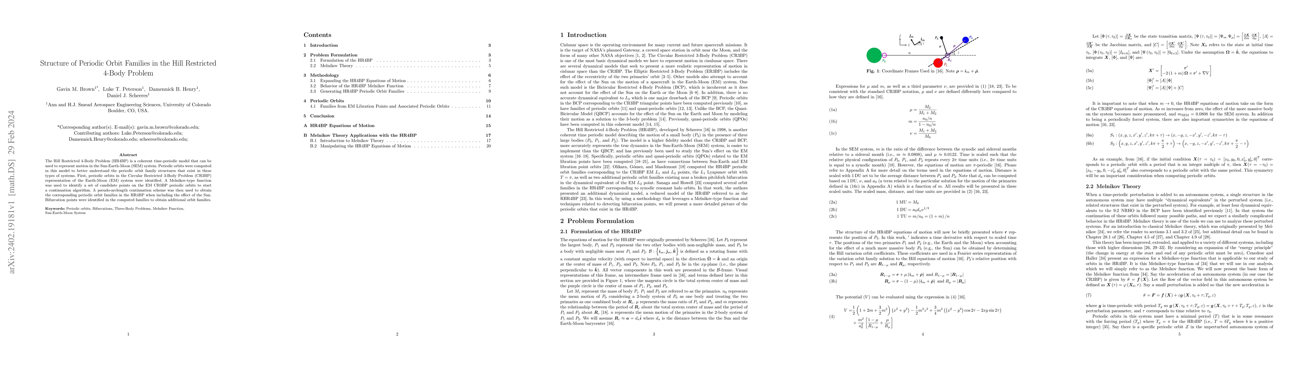 Thumbnail for Structure of Periodic Orbit Families in the Hill Restricted 4-Body
  Problem
