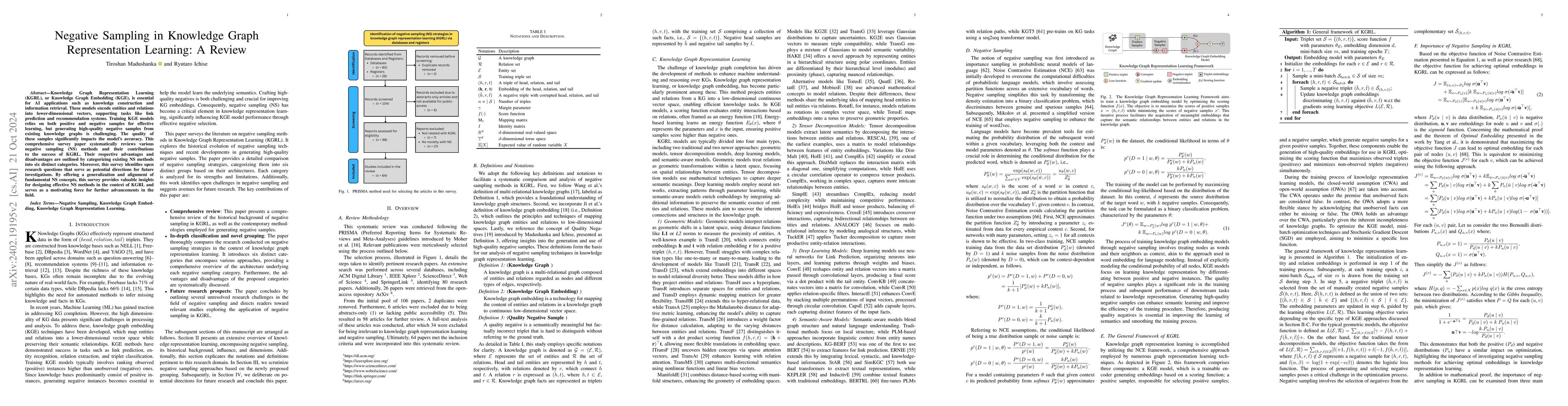 Thumbnail for Negative Sampling in Knowledge Graph Representation Learning: A Review