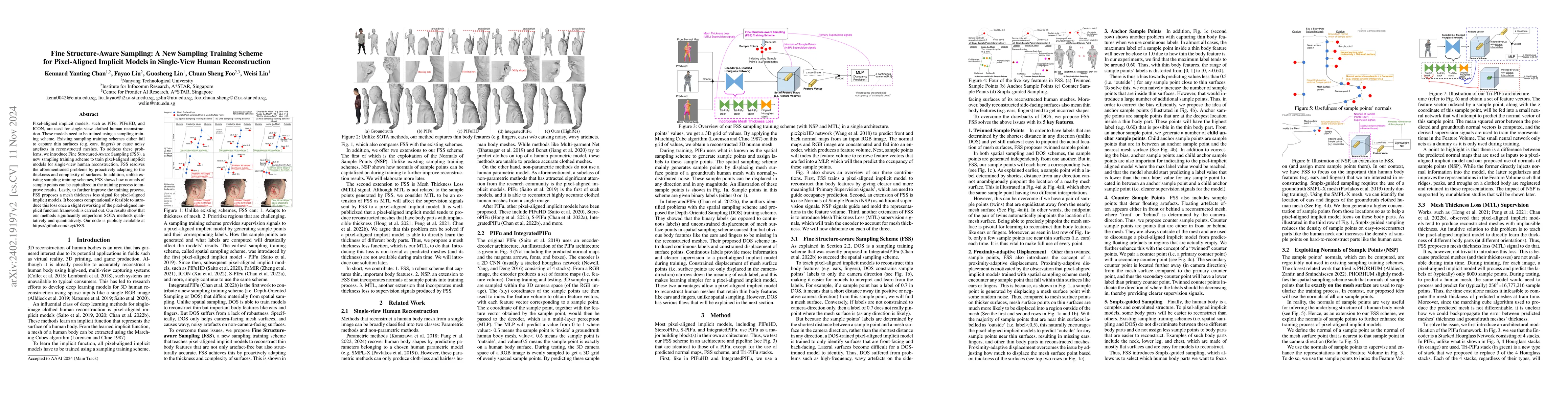 Thumbnail for Fine Structure-Aware Sampling: A New Sampling Training Scheme for
  Pixel-Aligned Implicit Models in Single-View Human Reconstruction