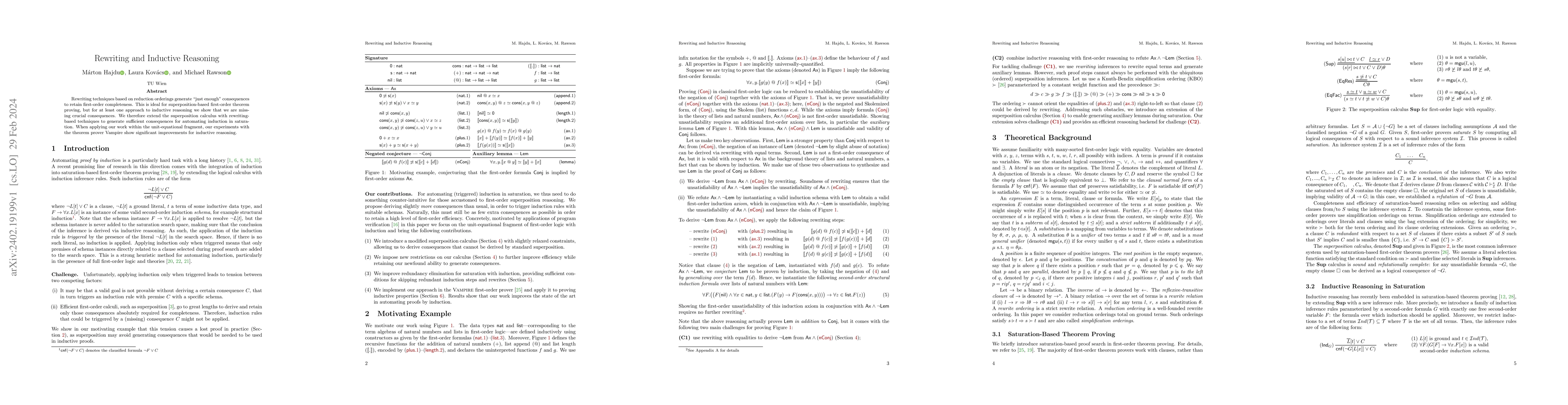 Thumbnail for Rewriting and Inductive Reasoning