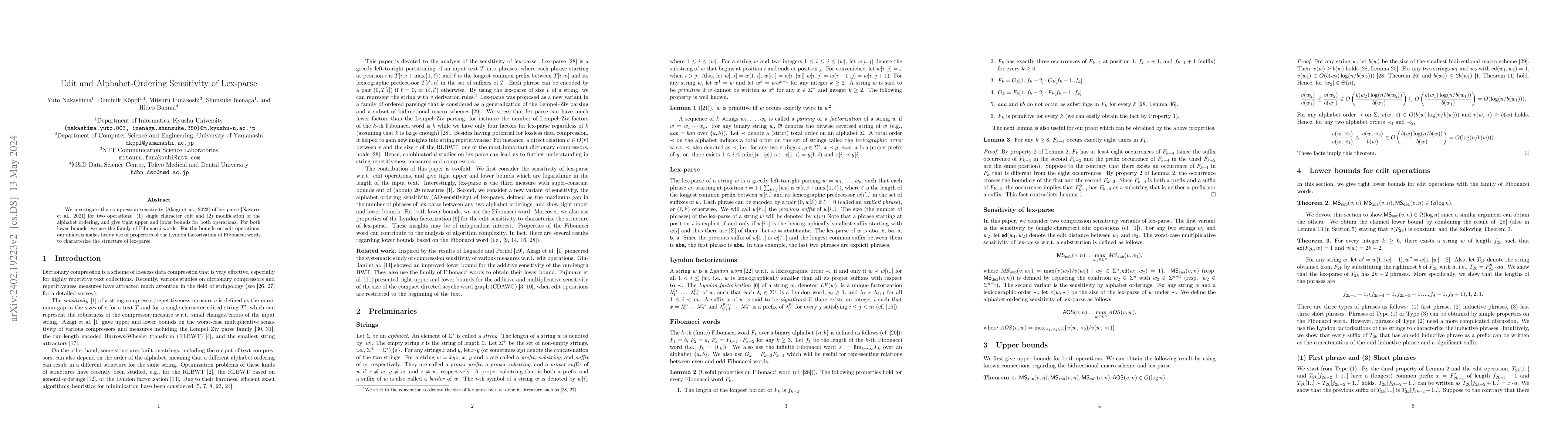 Thumbnail for Edit and Alphabet-Ordering Sensitivity of Lex-parse