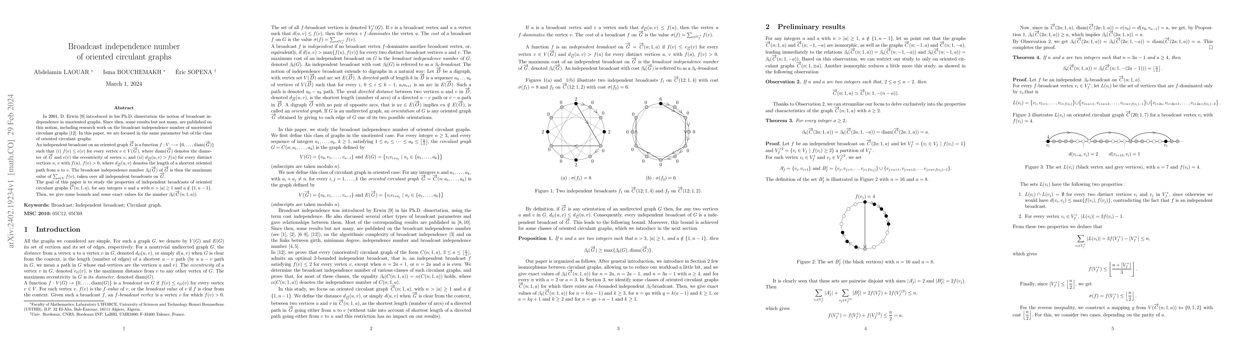 Thumbnail for Broadcast independence number of oriented circulant graphs