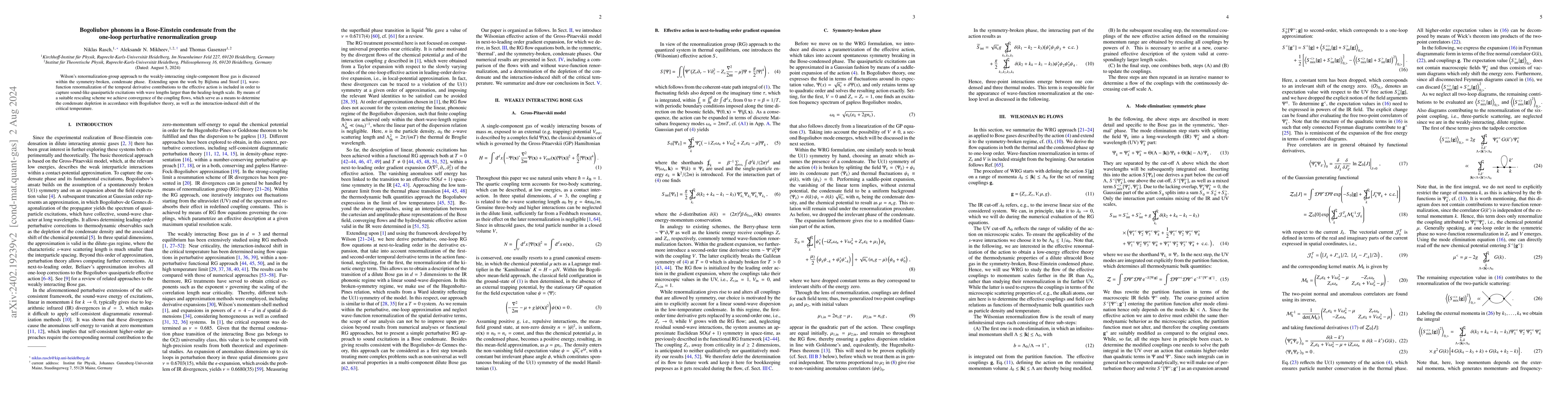 Thumbnail for Bogoliubov phonons in a Bose-Einstein condensate from the one-loop
  perturbative renormalization group