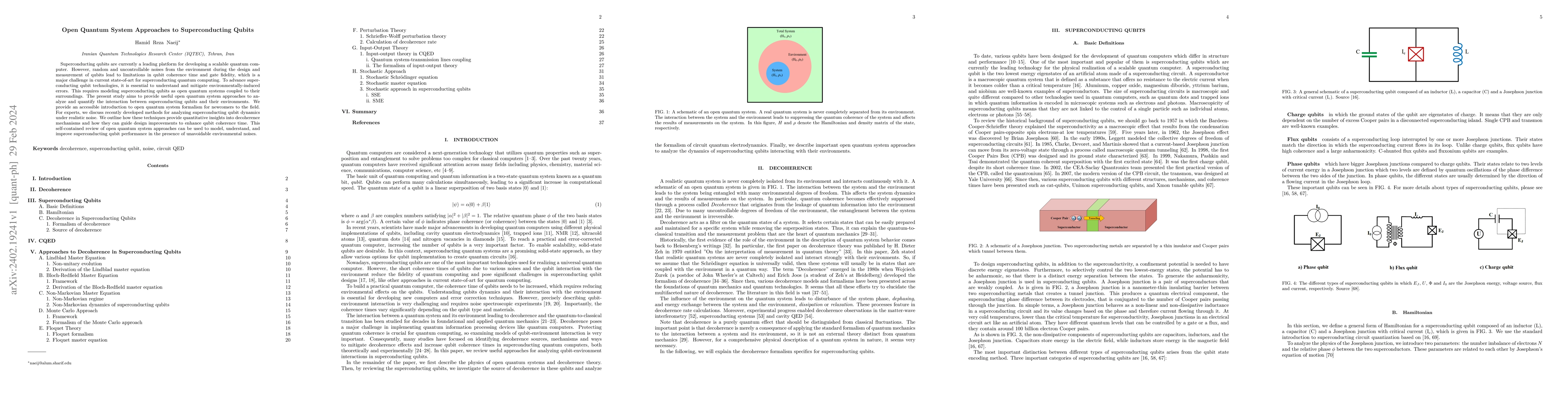 Thumbnail for Open Quantum System Approaches to Superconducting Qubits