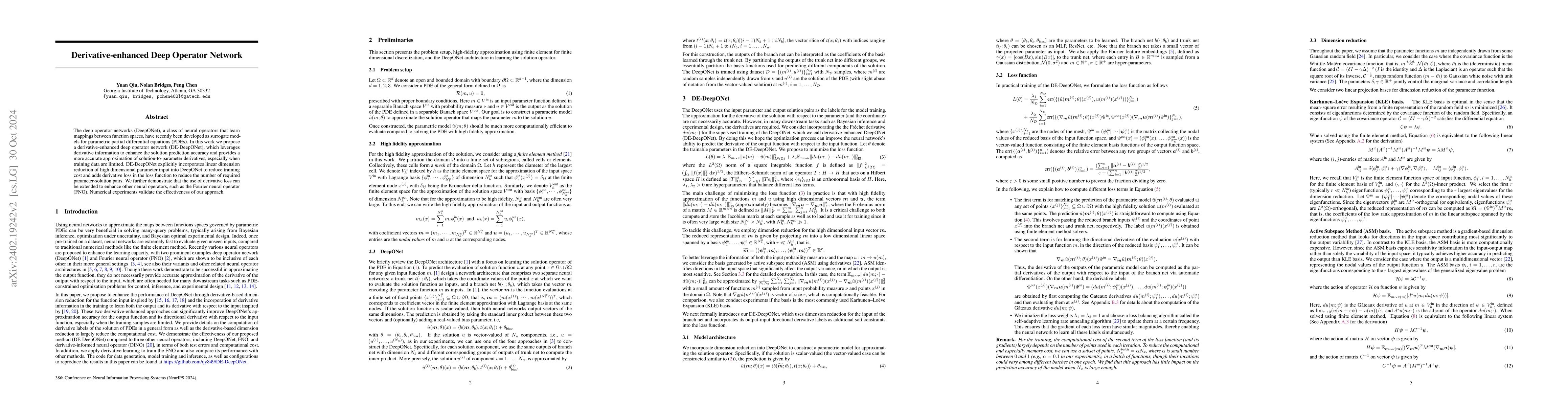 Thumbnail for Derivative-enhanced Deep Operator Network