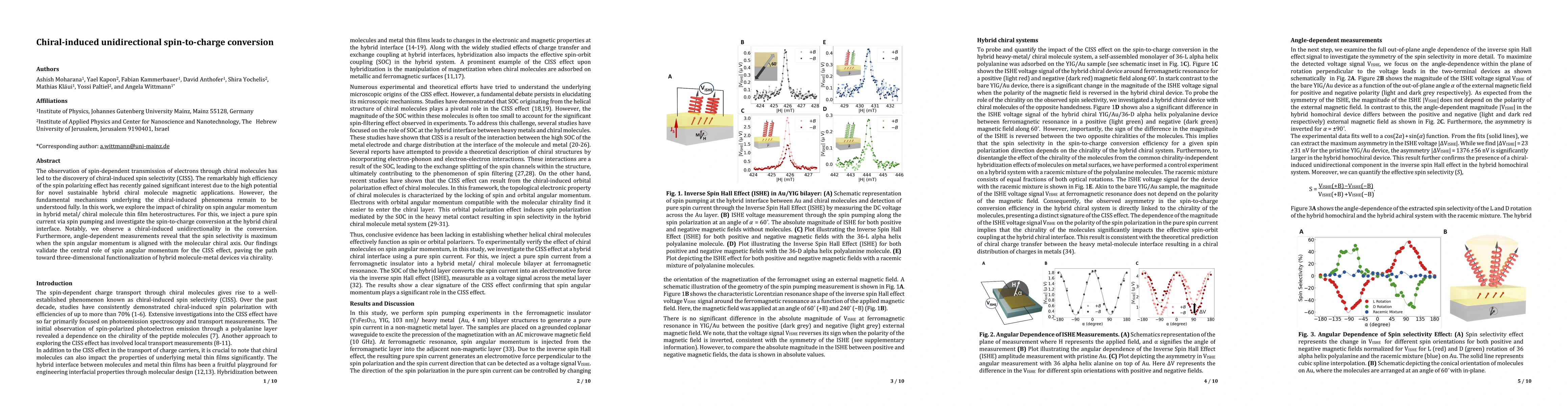 Thumbnail for Chiral-induced unidirectional spin-to-charge conversion