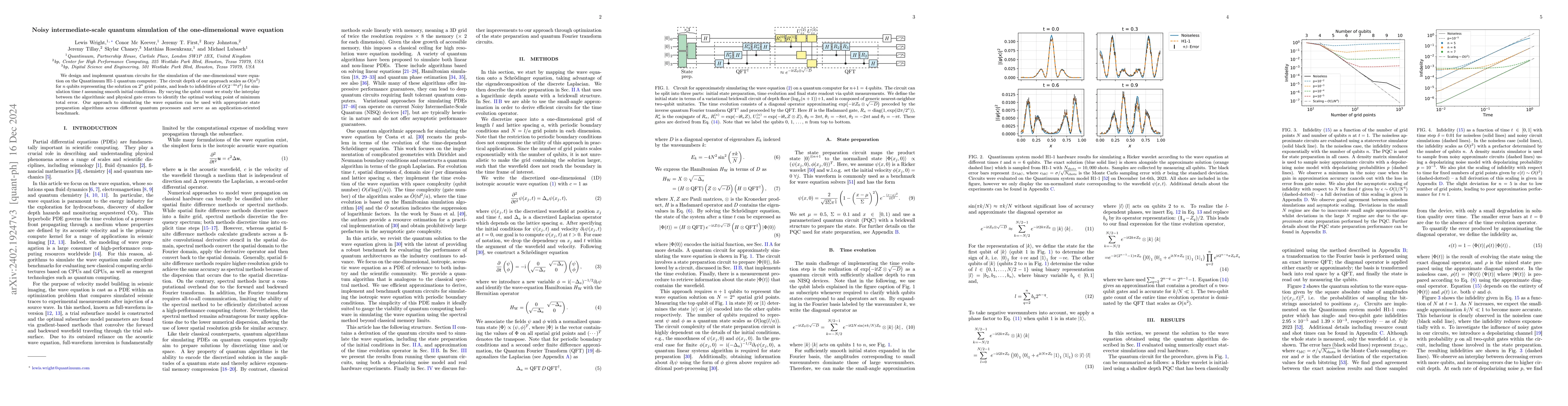 Thumbnail for Noisy intermediate-scale quantum simulation of the one-dimensional wave
  equation