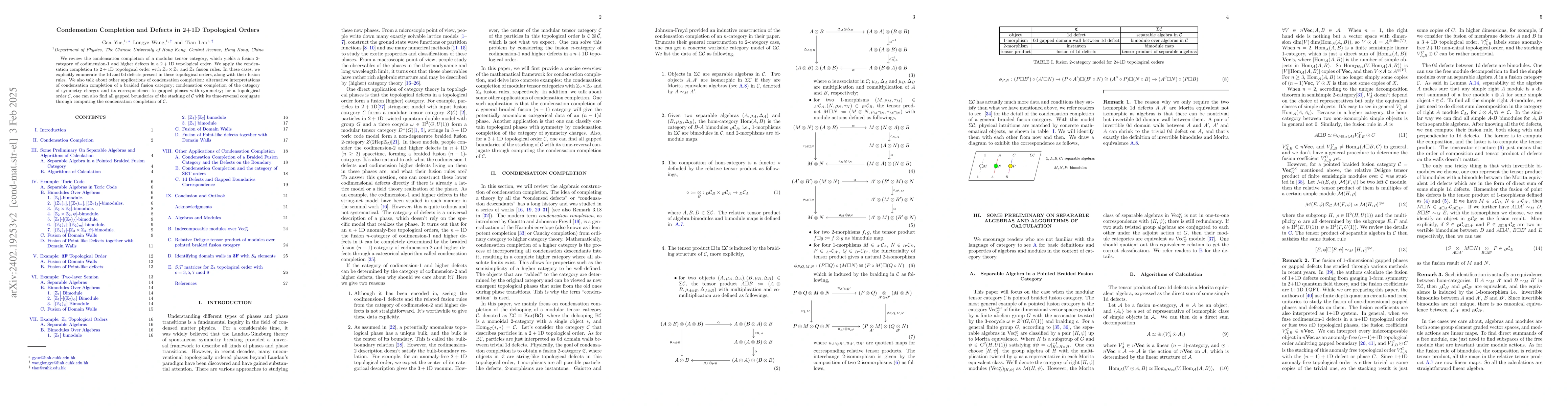 Thumbnail for Condensation Completion and Defects in 2+1D Topological Orders