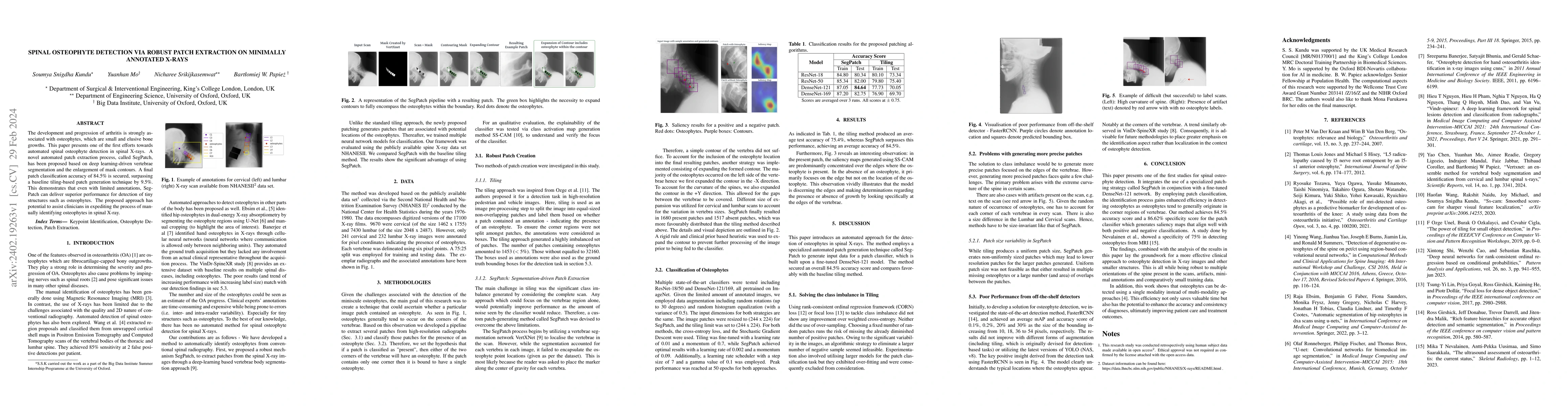 Thumbnail for Spinal Osteophyte Detection via Robust Patch Extraction on minimally
  annotated X-rays