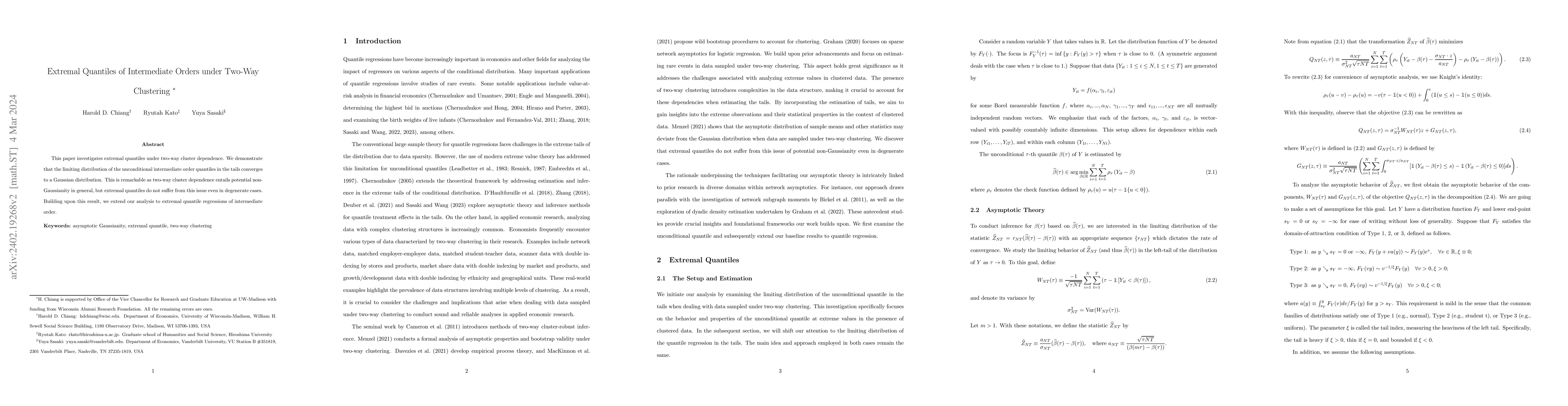 Thumbnail for Extremal quantiles of intermediate orders under two-way clustering