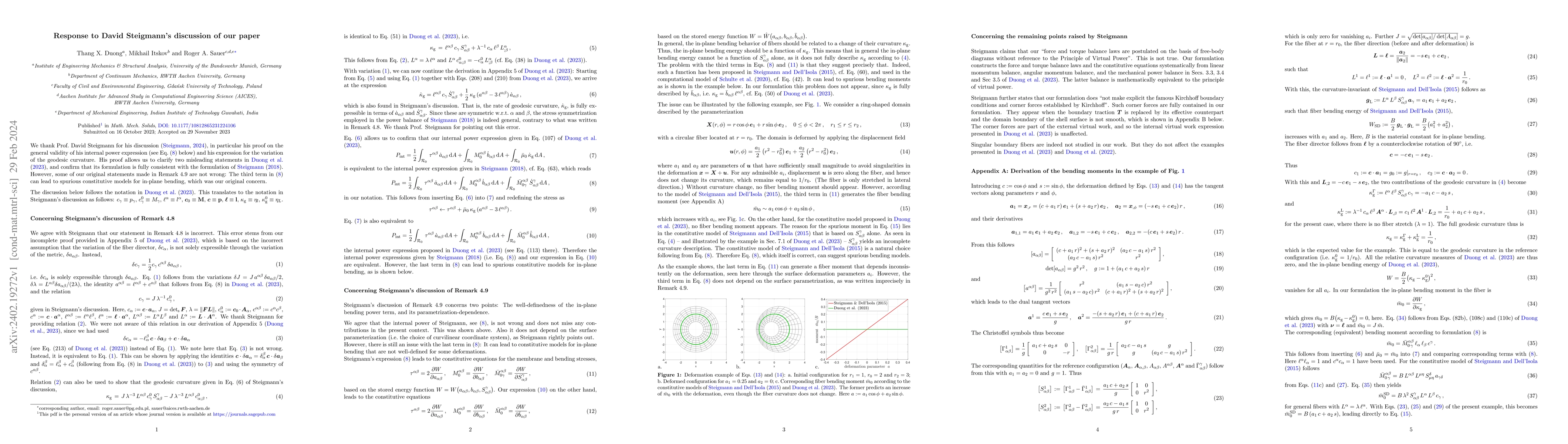 Thumbnail for Response to David Steigmann's discussion of our paper