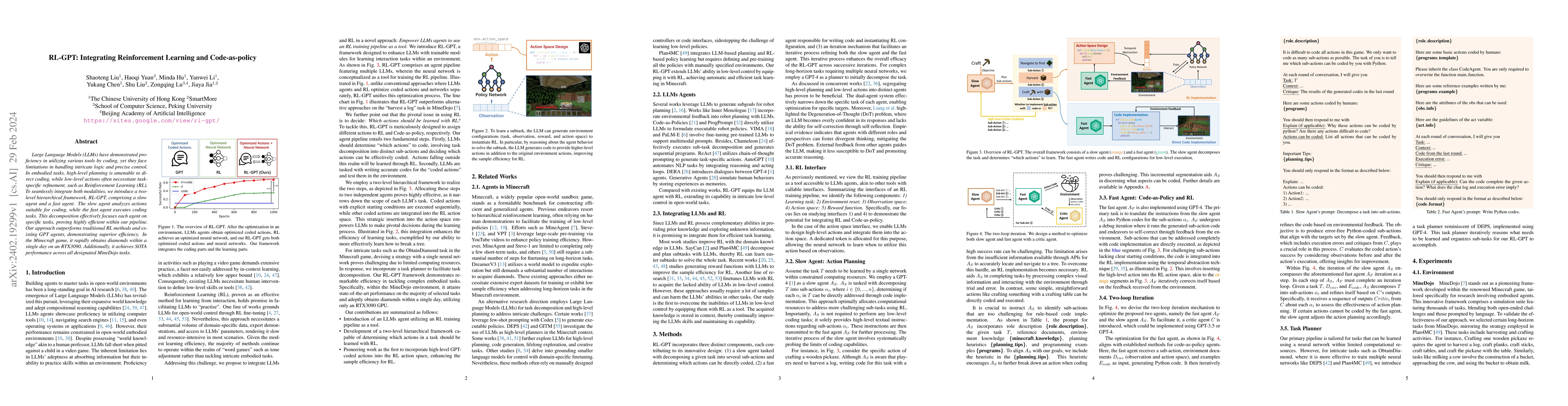 Thumbnail for RL-GPT: Integrating Reinforcement Learning and Code-as-policy