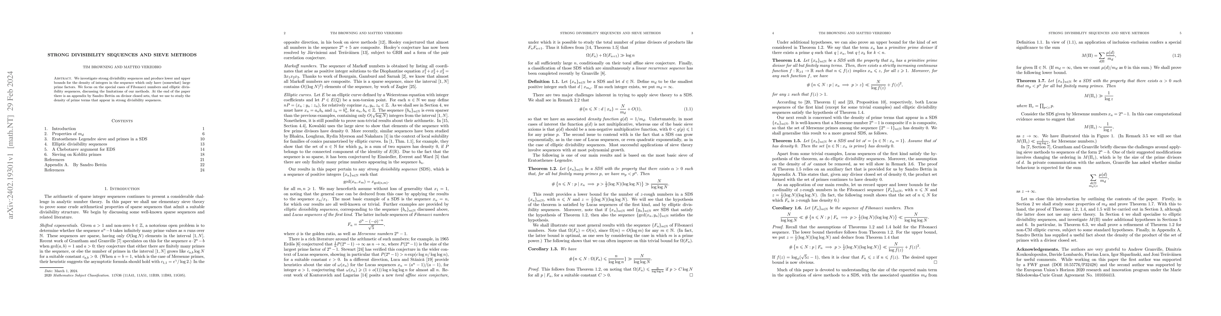 Thumbnail for Strong divisibility sequences and sieve methods