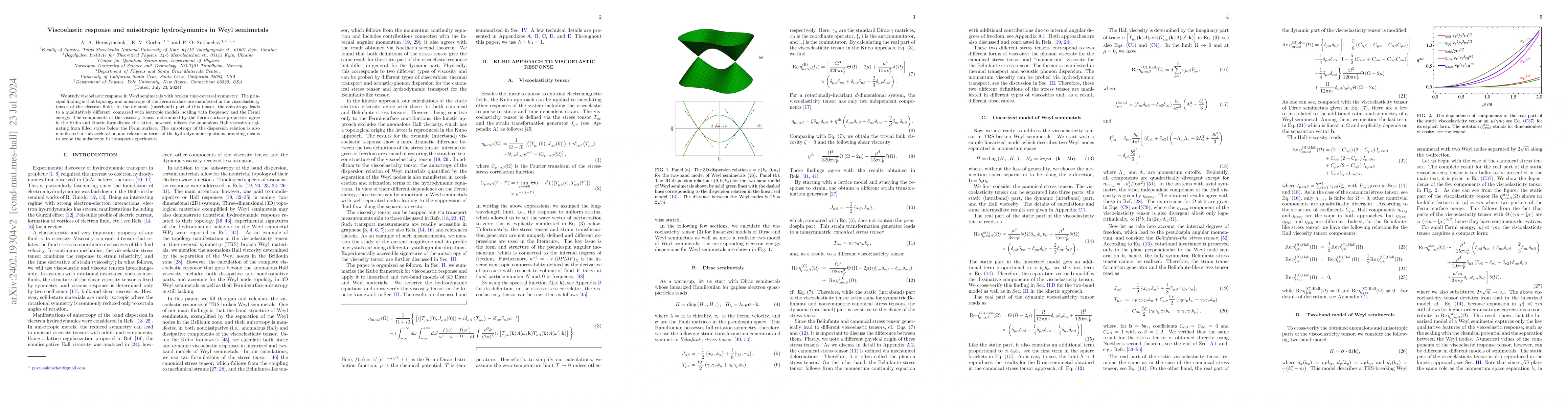 Thumbnail for Viscoelastic response and anisotropic hydrodynamics in Weyl semimetals