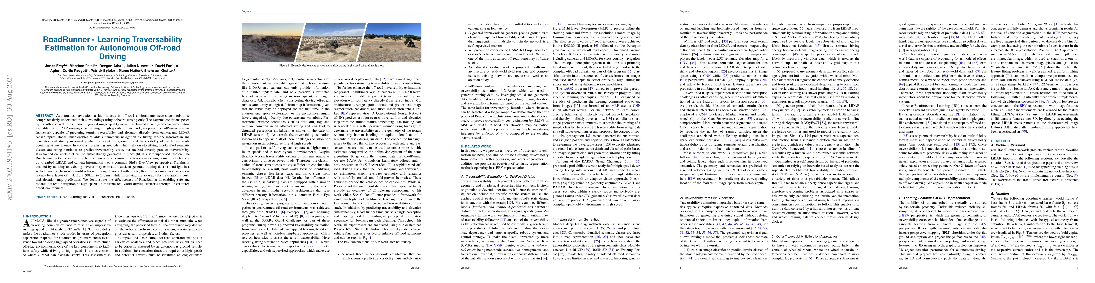 Thumbnail for RoadRunner - Learning Traversability Estimation for Autonomous Off-road
  Driving