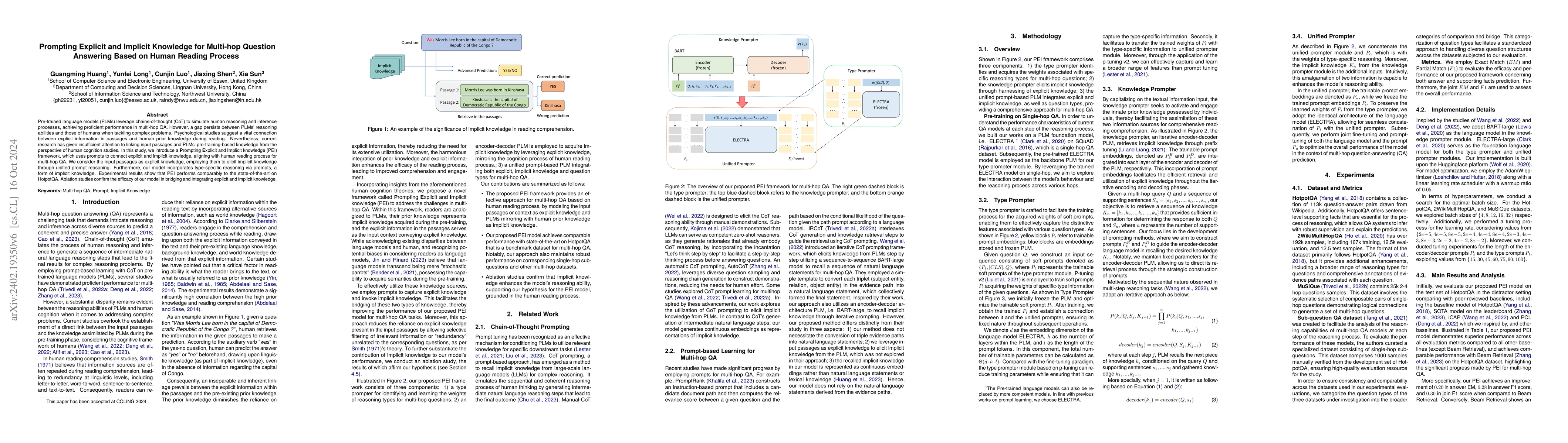 Thumbnail for Prompting Explicit and Implicit Knowledge for Multi-hop Question
  Answering Based on Human Reading Process