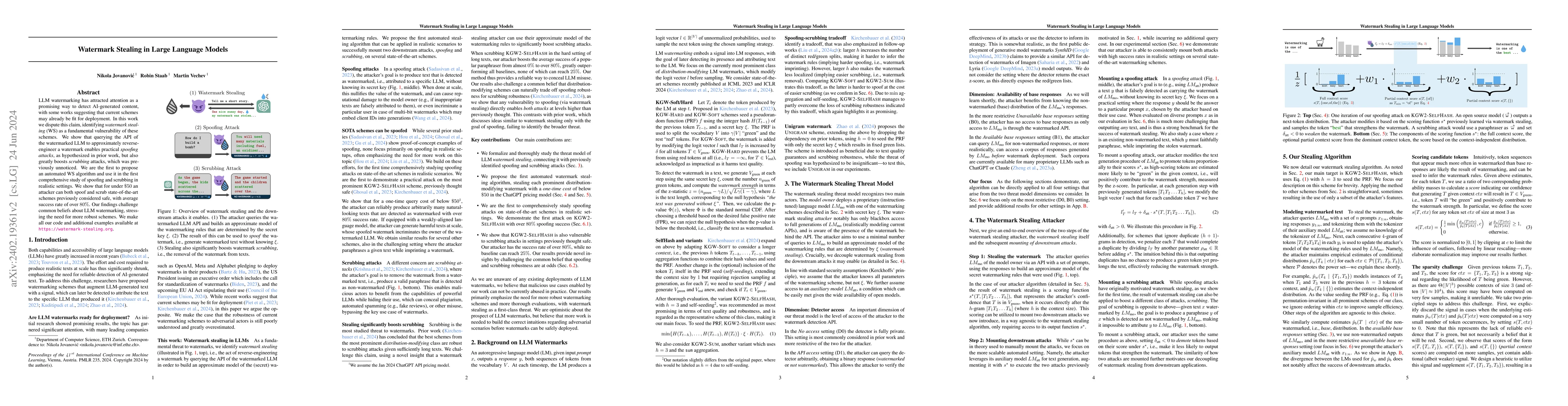Thumbnail for Watermark Stealing in Large Language Models