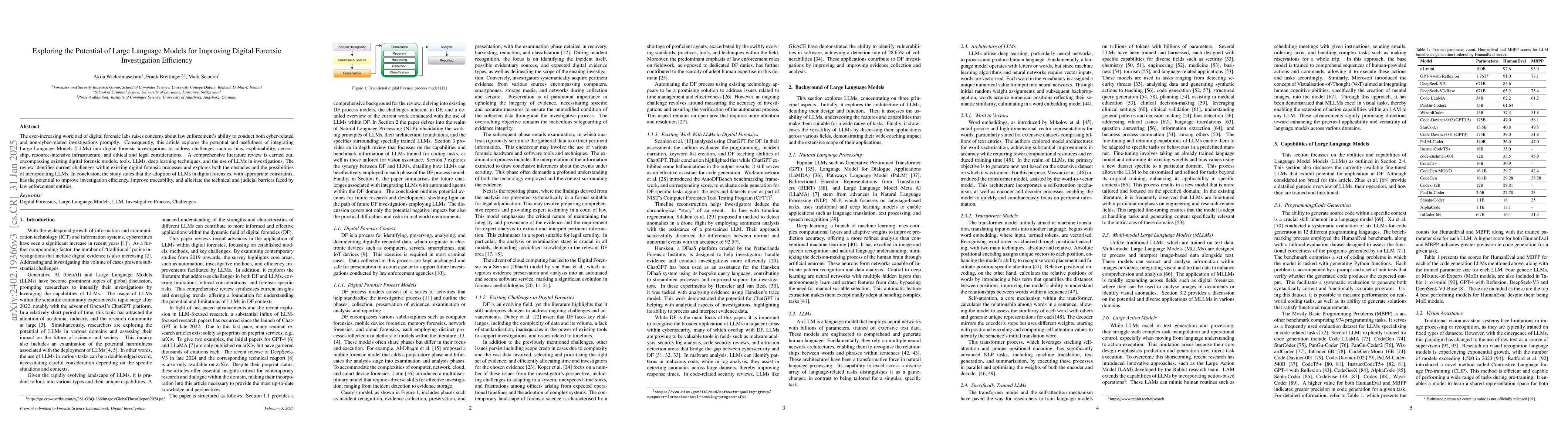 Thumbnail for Exploring the Potential of Large Language Models for Improving Digital
  Forensic Investigation Efficiency