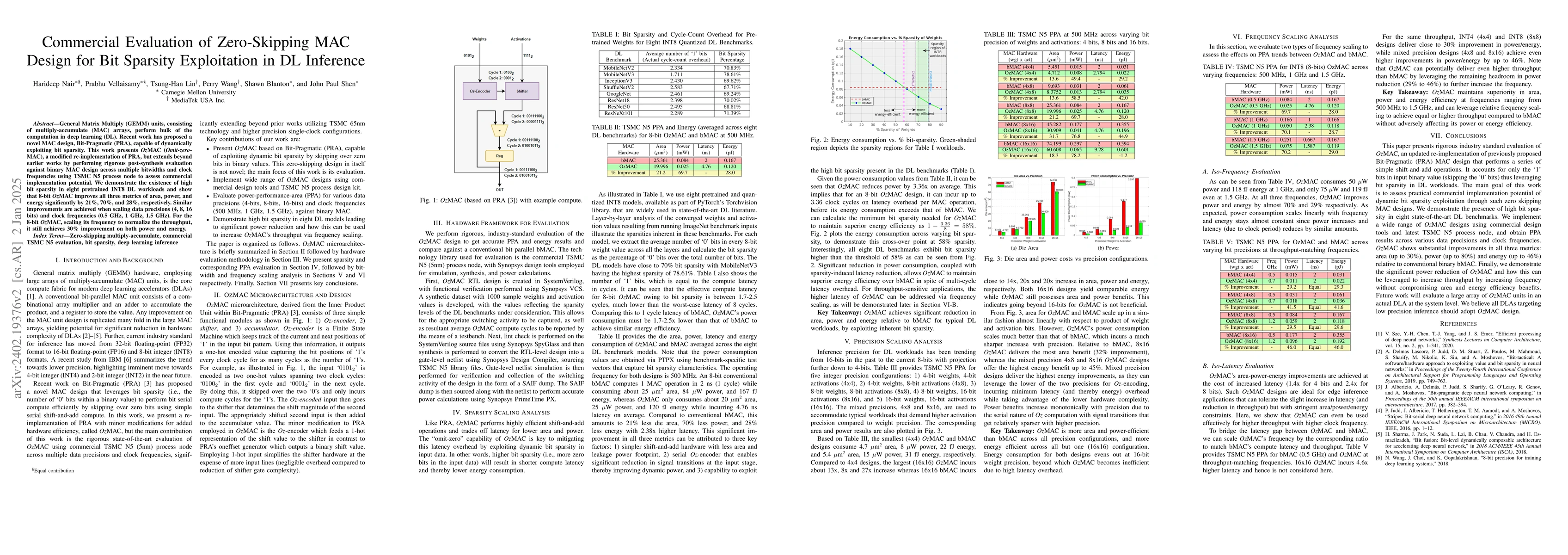 Thumbnail for OzMAC: An Energy-Efficient Sparsity-Exploiting Multiply-Accumulate-Unit
  Design for DL Inference
