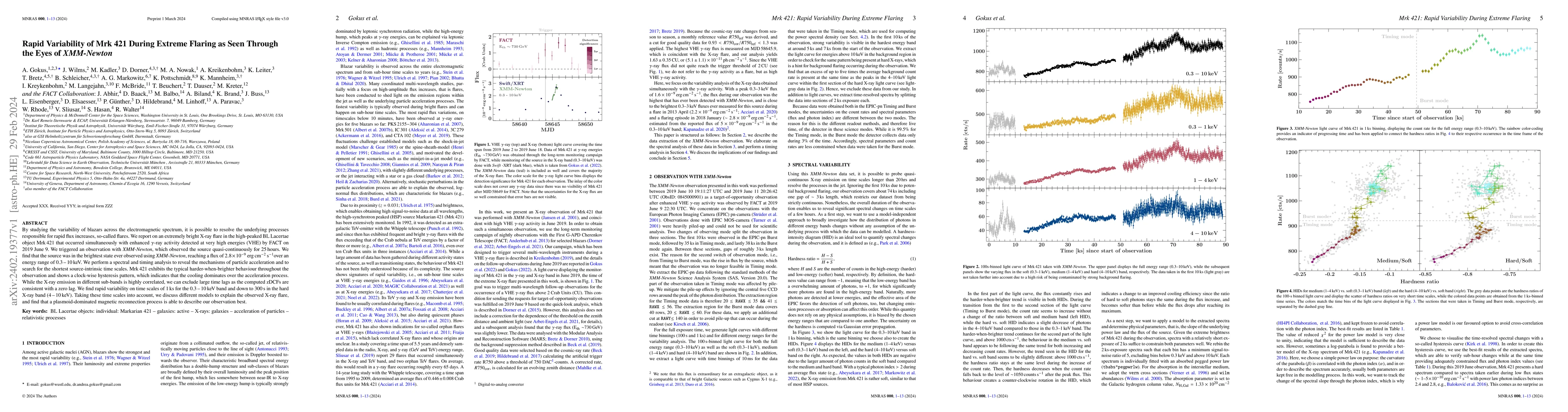 Thumbnail for Rapid Variability of Mrk 421 During Extreme Flaring as Seen Through the
  Eyes of XMM-Newton