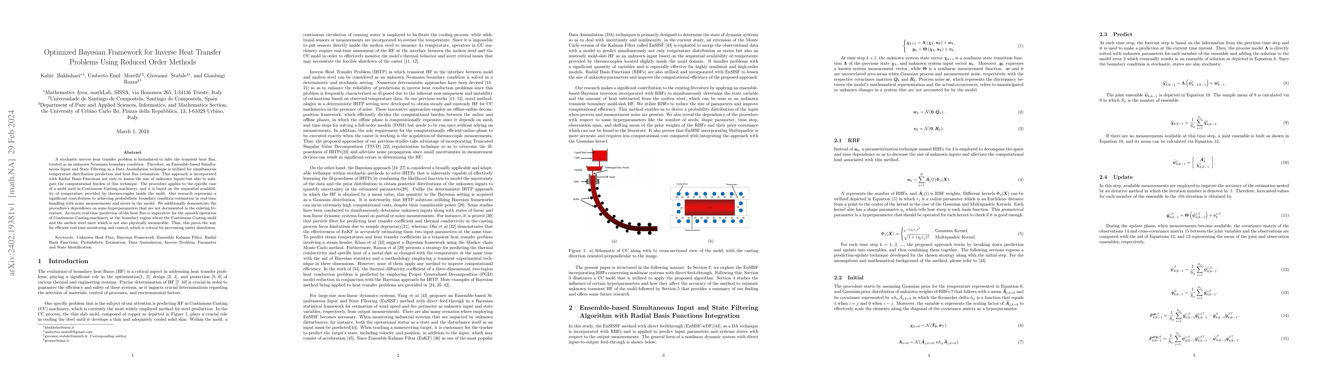 Thumbnail for Optimized Bayesian Framework for Inverse Heat Transfer Problems Using
  Reduced Order Methods