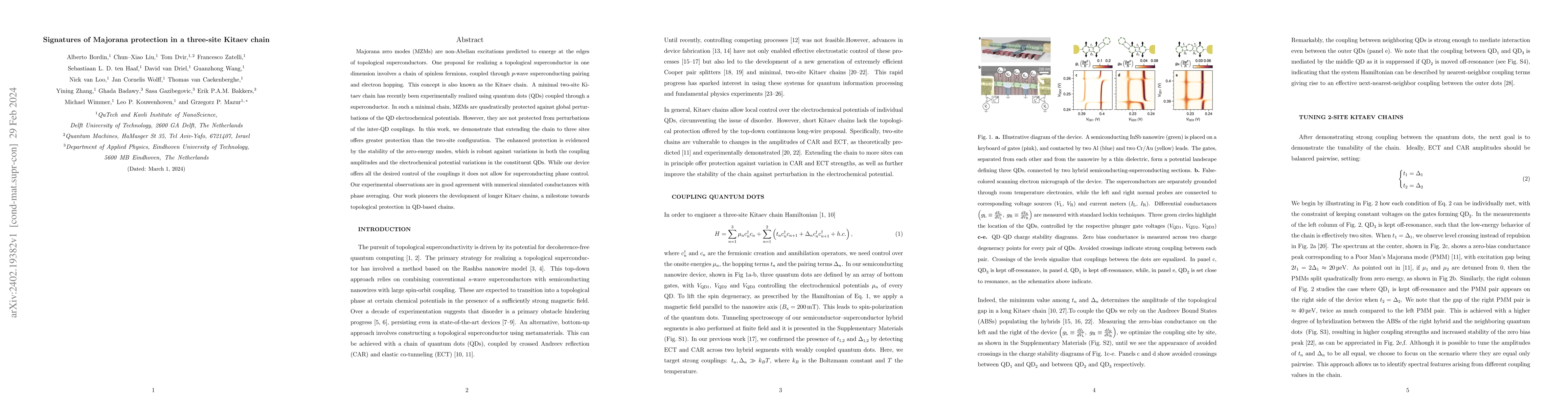 Thumbnail for Signatures of Majorana protection in a three-site Kitaev chain