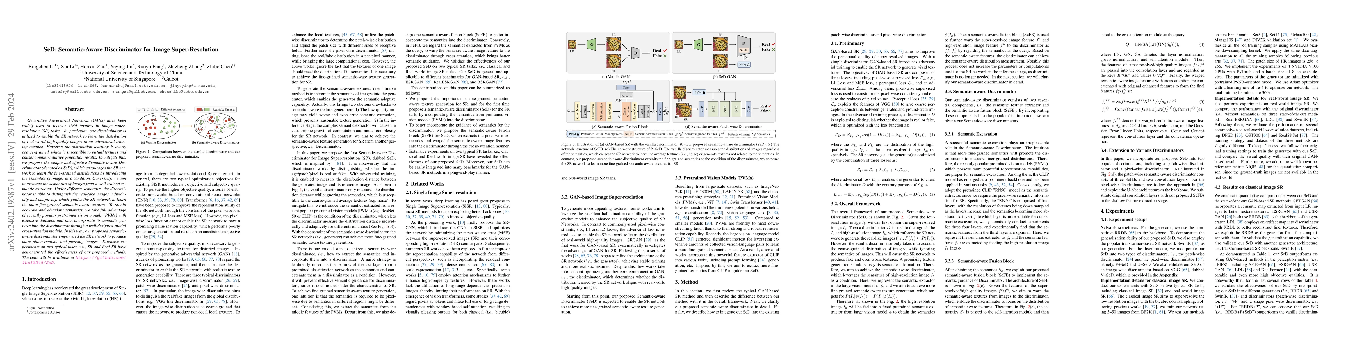 Thumbnail for SeD: Semantic-Aware Discriminator for Image Super-Resolution