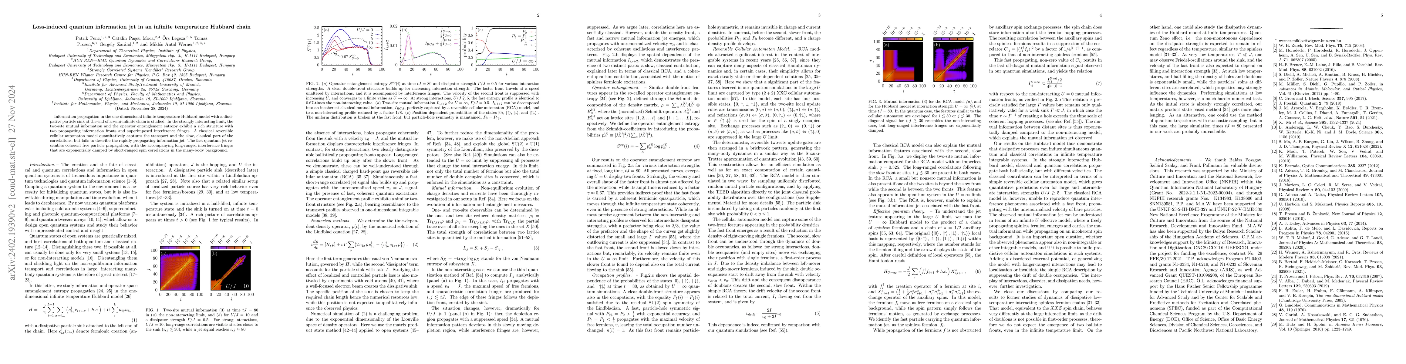 Thumbnail for Loss-induced quantum information jet in an infinite temperature Hubbard
  chain