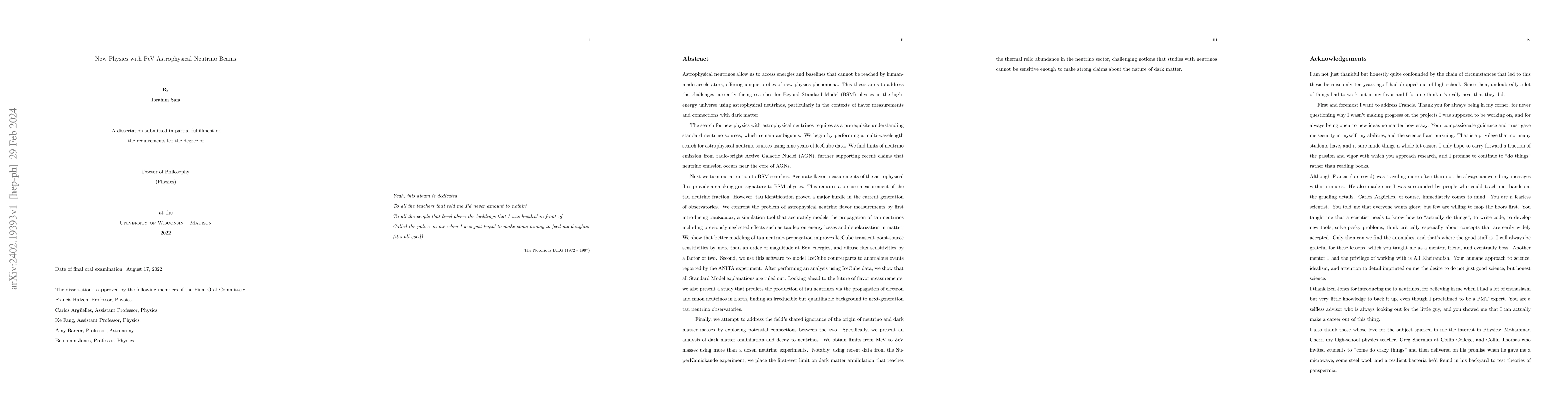 Thumbnail for New Physics with PeV Astrophysical Neutrino Beams