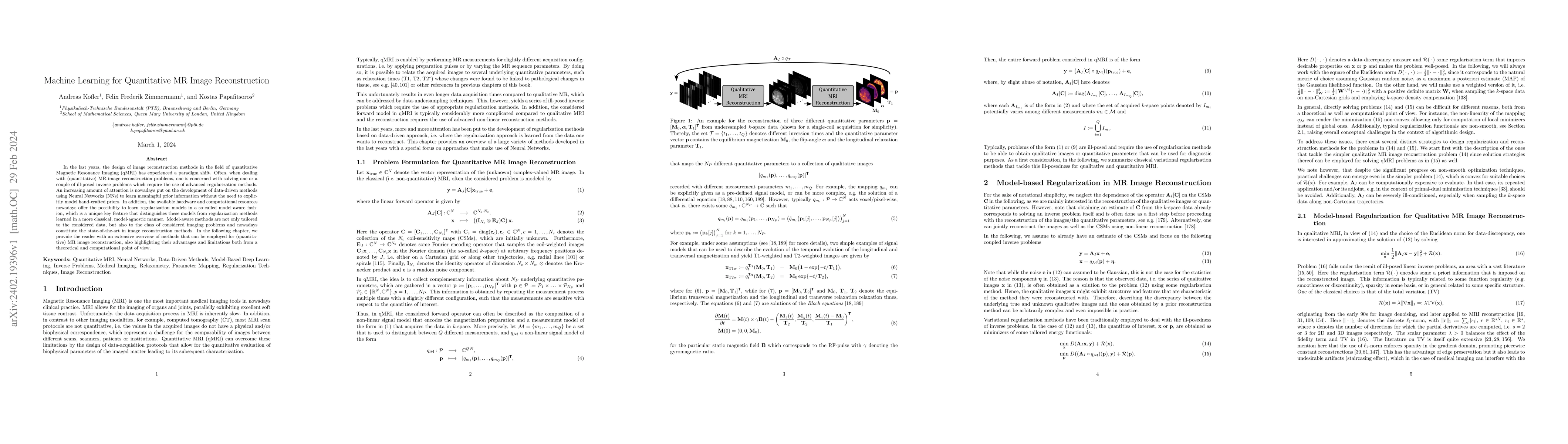 Thumbnail for Machine Learning for Quantitative MR Image Reconstruction