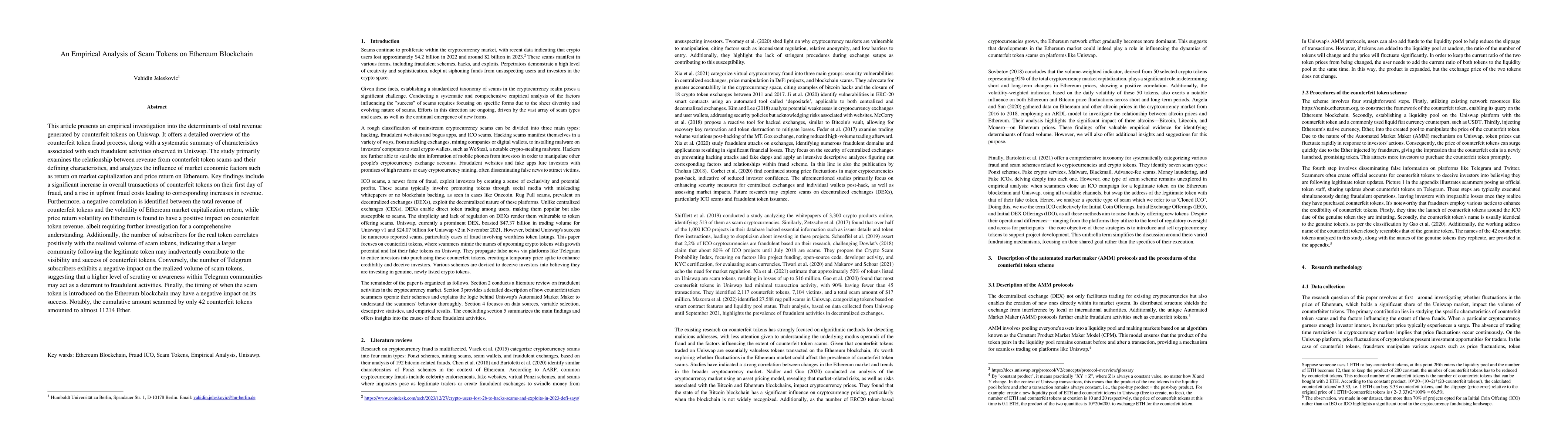 Thumbnail for An Empirical Analysis of Scam Tokens on Ethereum Blockchain