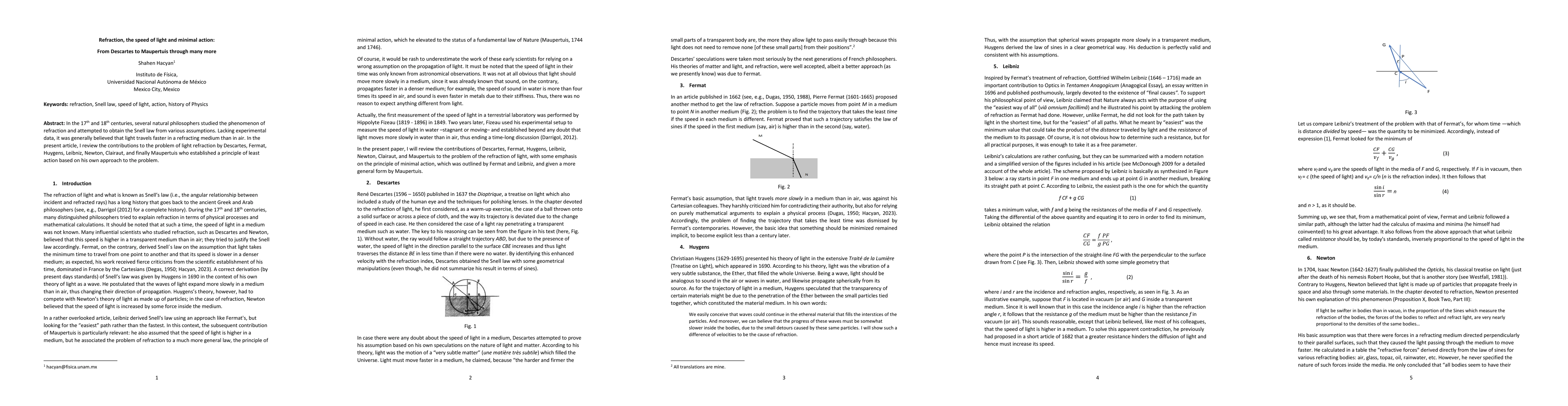 Thumbnail for Refraction, the speed of light and minimal action: From Descartes to
  Maupertuis through many more