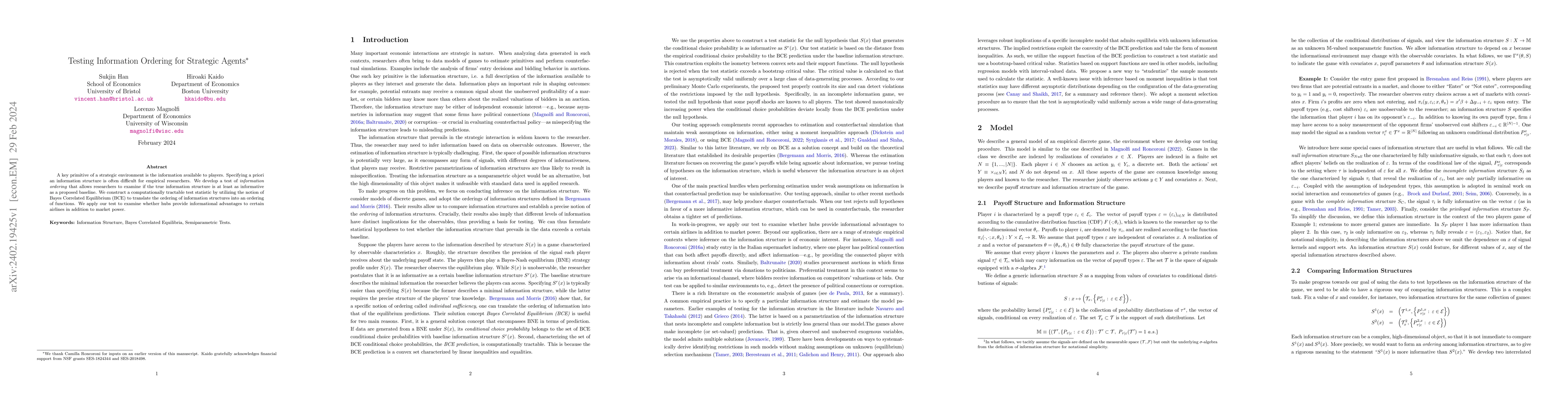Thumbnail for Testing Information Ordering for Strategic Agents