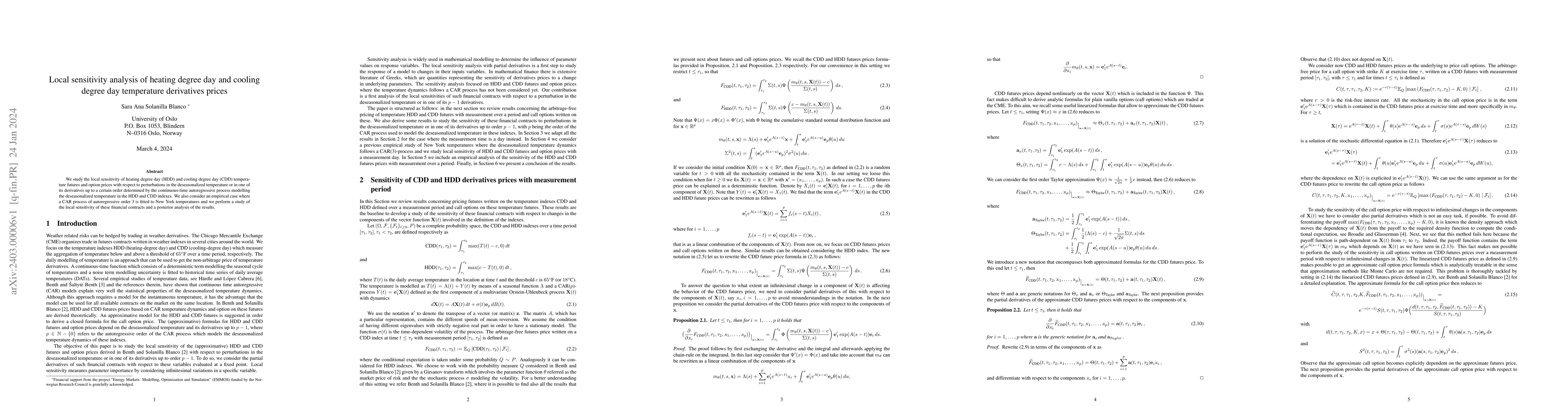 Thumbnail for Local sensitivity analysis of heating degree day and cooling degree day
  temperature derivatives prices