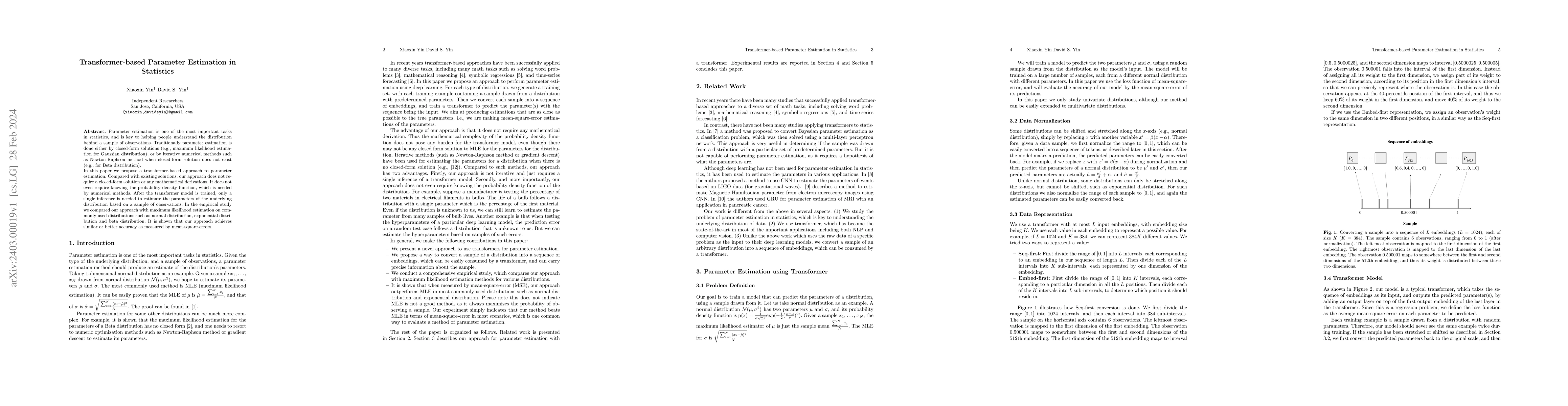 Thumbnail for Transformer-based Parameter Estimation in Statistics