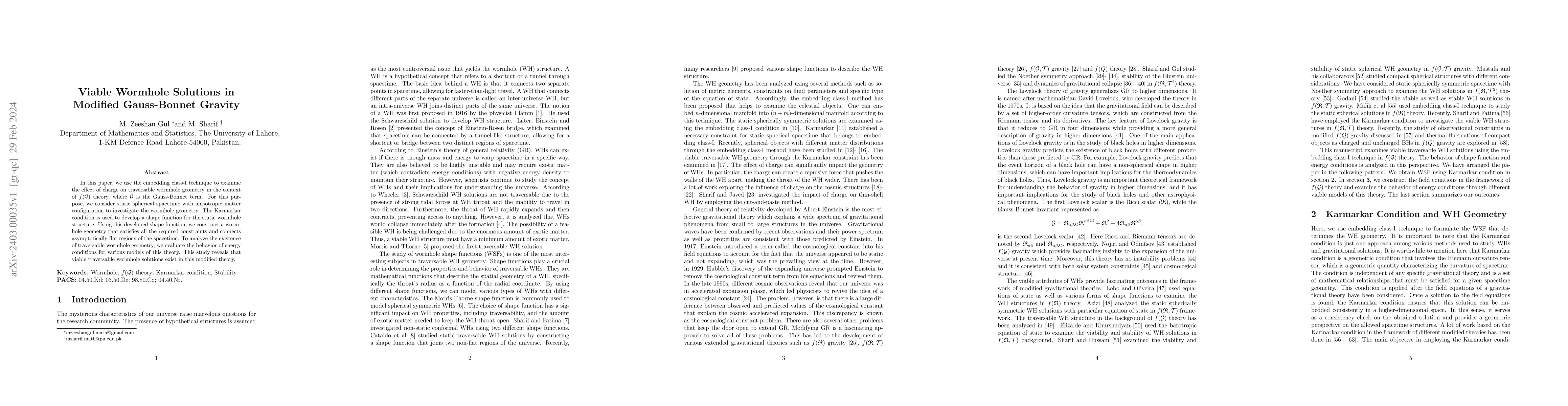 Thumbnail for Viable Wormhole Solutions in Modified Gauss-Bonnet Gravity