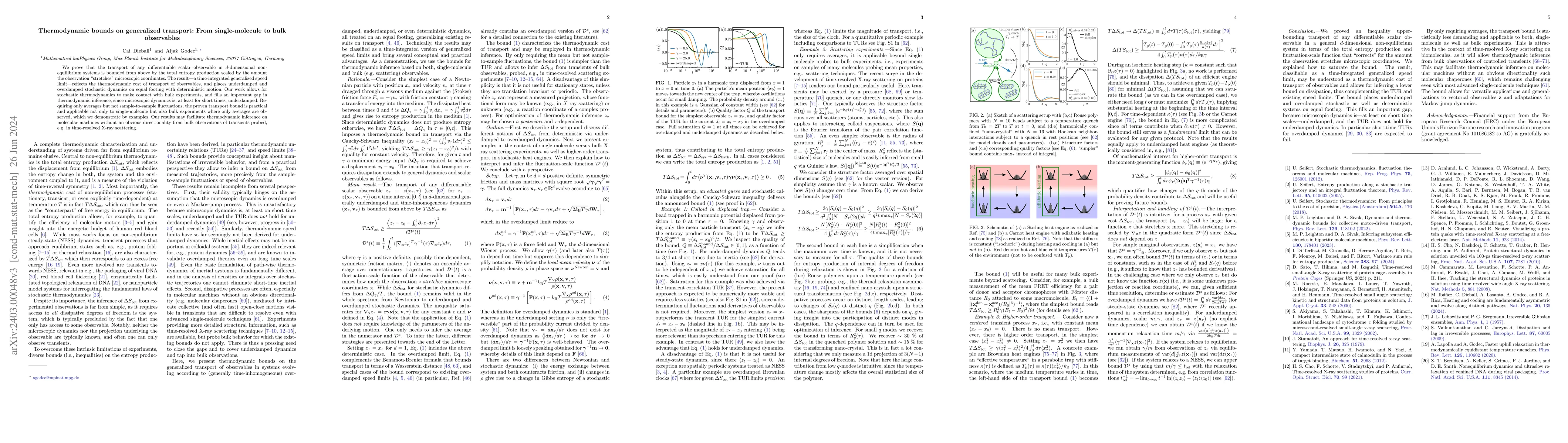 Thumbnail for Thermodynamic bounds on generalized transport: From single-molecule to
  bulk observables