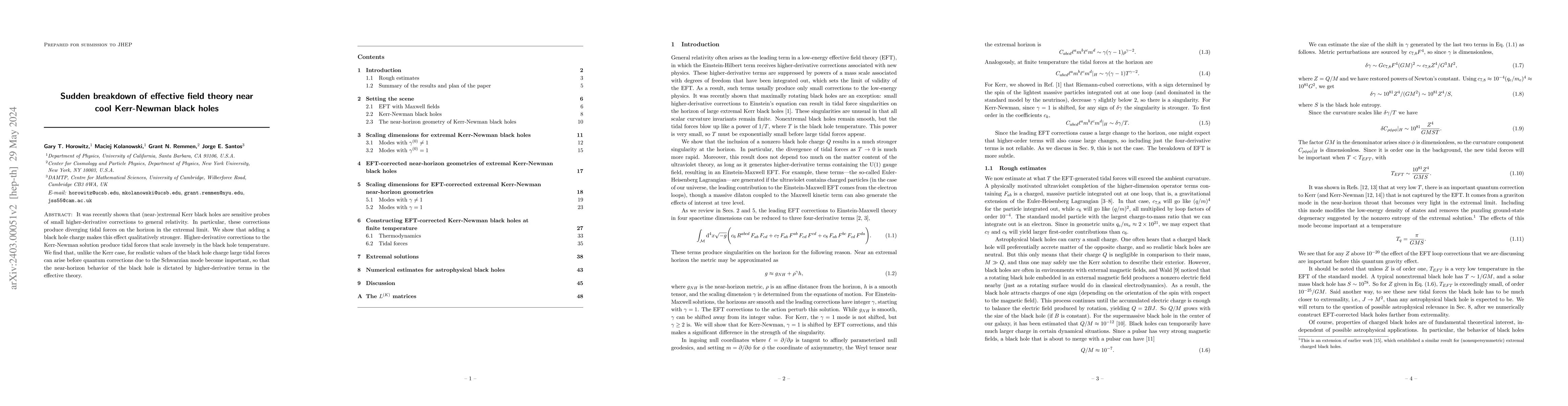 Thumbnail for Sudden breakdown of effective field theory near cool Kerr-Newman black
  holes