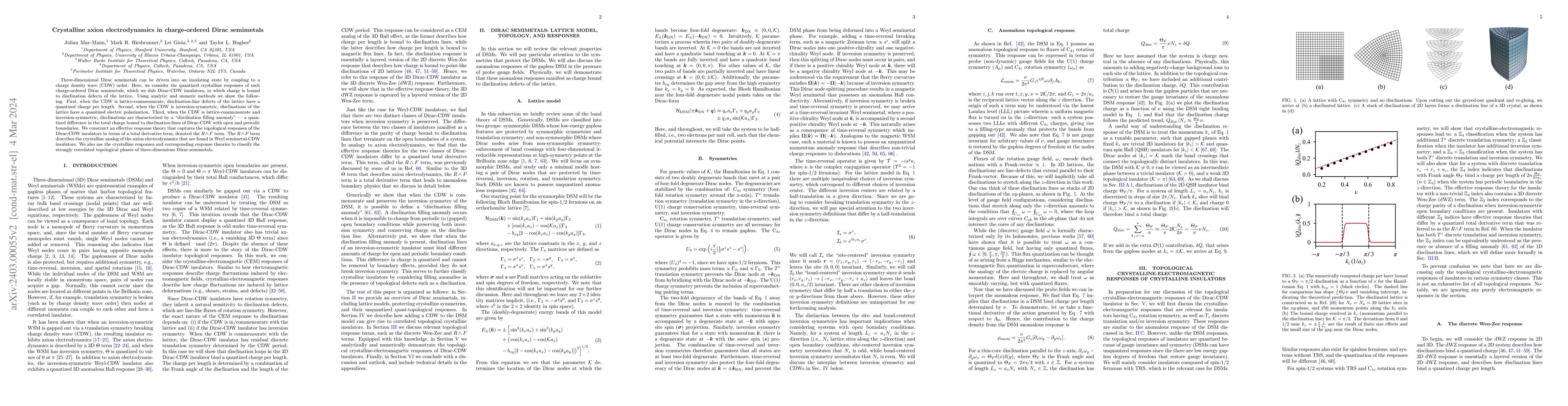 Thumbnail for Crystalline axion electrodynamics in charge-ordered Dirac semimetals