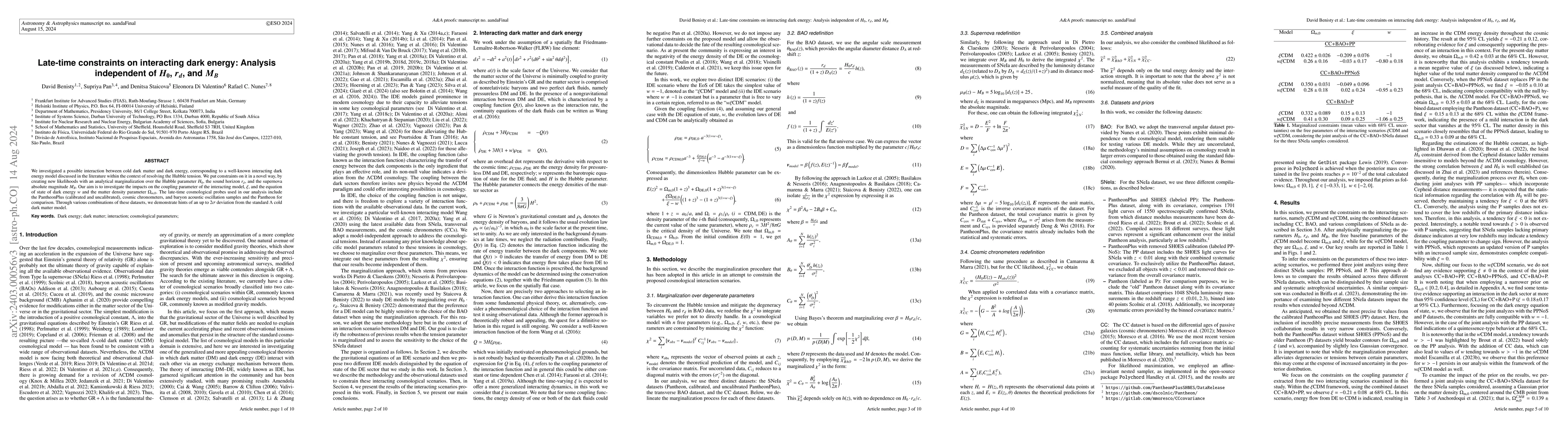 Thumbnail for Late-Time constraints on Interacting Dark Energy: Analysis independent
  of $H_0$, $r_d$ and $M_B$