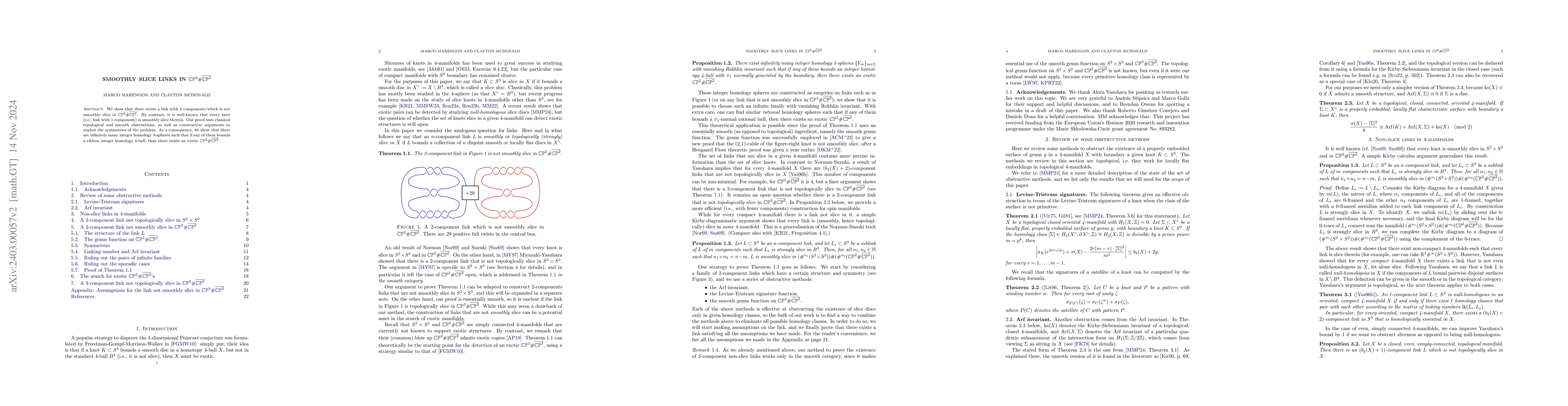 Thumbnail for Smoothly slice links in $S^2 \times S^2$ or $\mathbb{CP}^2 \#
  \overline{\mathbb{CP}^2}$