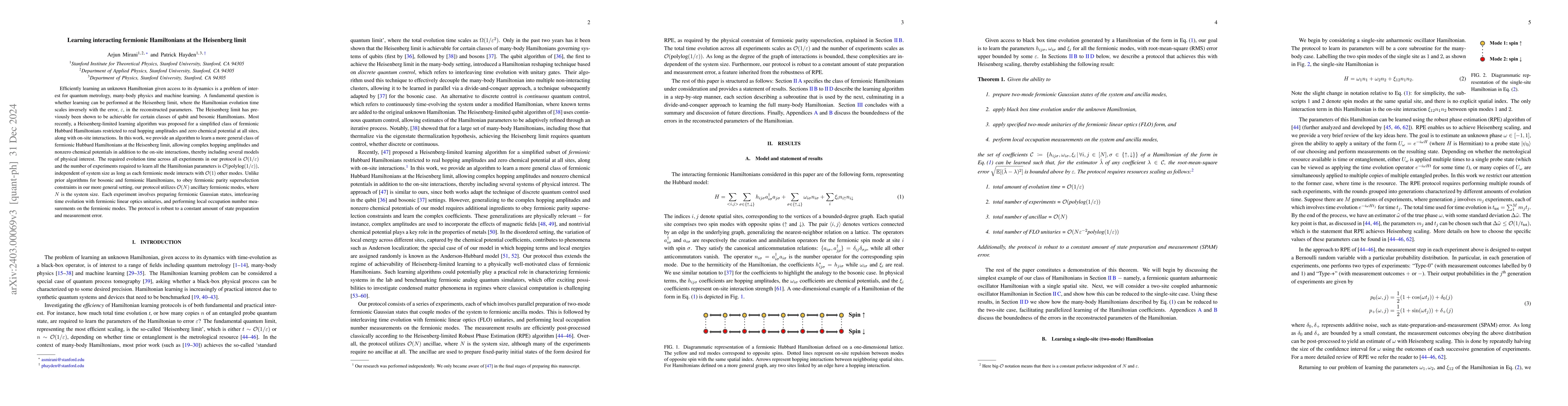 Thumbnail for Learning interacting fermionic Hamiltonians at the Heisenberg limit