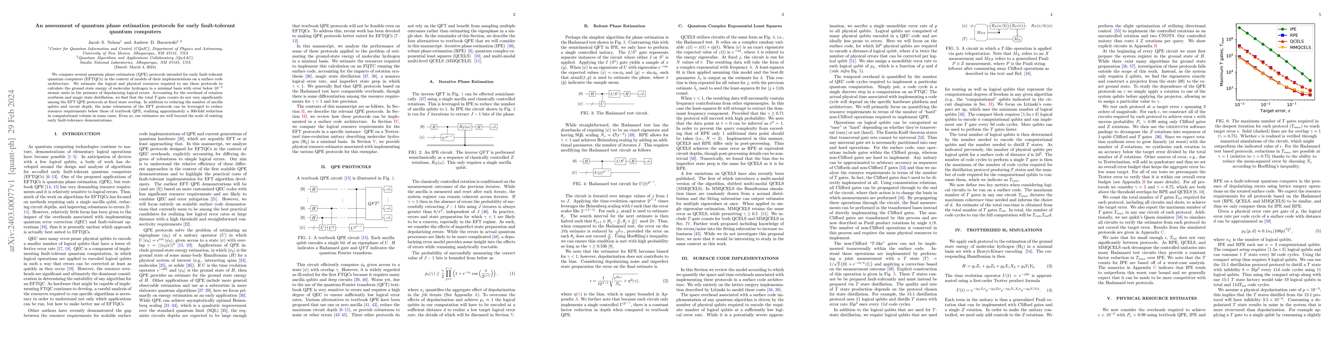Thumbnail for An assessment of quantum phase estimation protocols for early
  fault-tolerant quantum computers