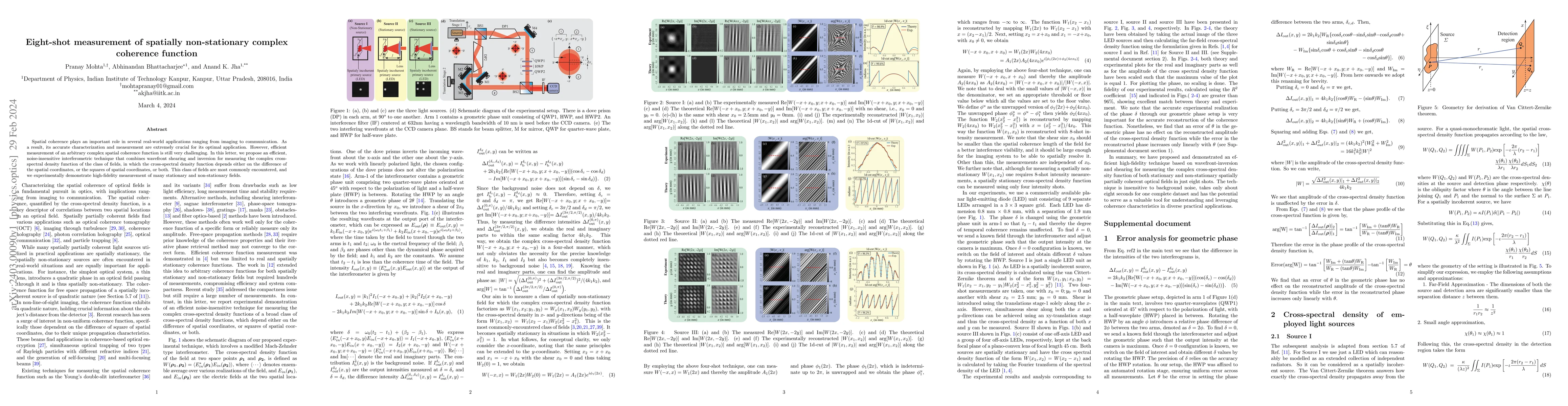Thumbnail for Eight-shot measurement of spatially non-stationary complex coherence
  function