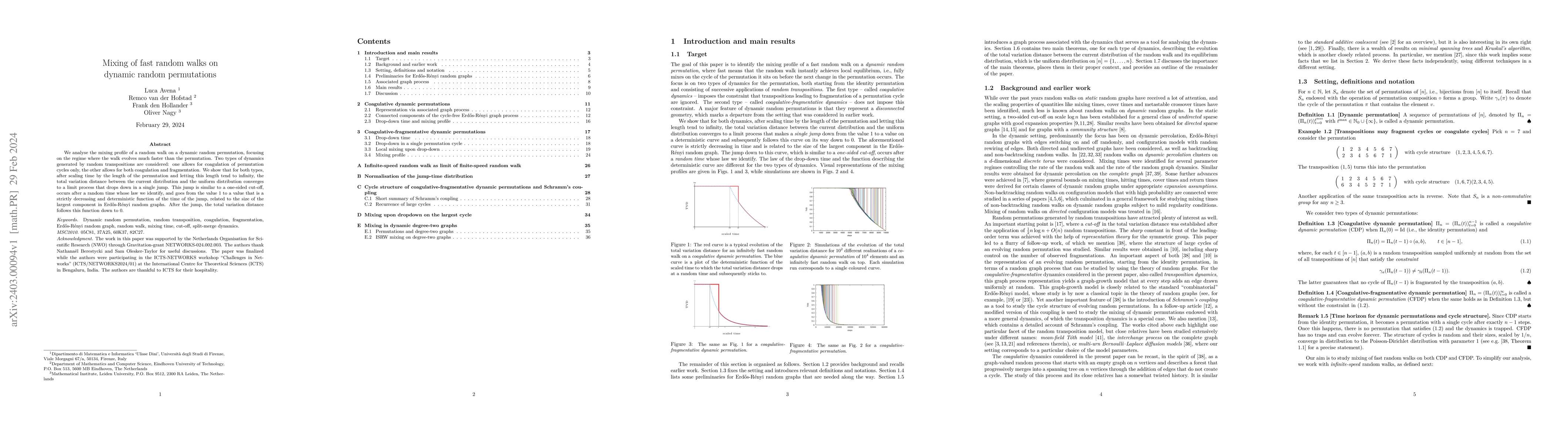 Thumbnail for Mixing of fast random walks on dynamic random permutations